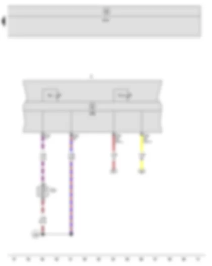 Wiring Diagram  SEAT ALTEA 2009 - Windscreen washer fluid level sender - Control unit in dash panel insert - Onboard supply control unit - Dash panel insert - Washer fluid level warning lamp - Bulb failure warning lamp