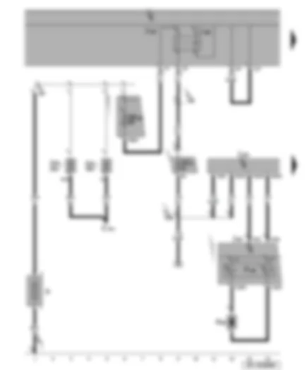 Wiring Diagram  SEAT ALTEA 2006 - Driver side airbag igniter - airbag coil connector - terminal 15 voltage supply relay 2 - steering column electronics control unit - airbag control unit