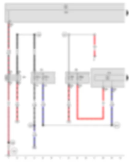 Wiring Diagram  SEAT ALTEA 2009 - ABS control unit - Onboard supply control unit - Terminal 15 voltage supply relay 2 - Fuse holder B - Fuse holder C