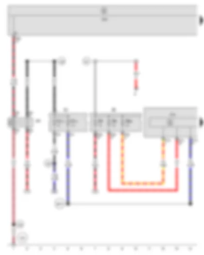 Wiring Diagram  SEAT ALTEA 2009 - ABS control unit - Onboard supply control unit - Terminal 15 voltage supply relay 2 - Fuse holder B - Fuse holder C
