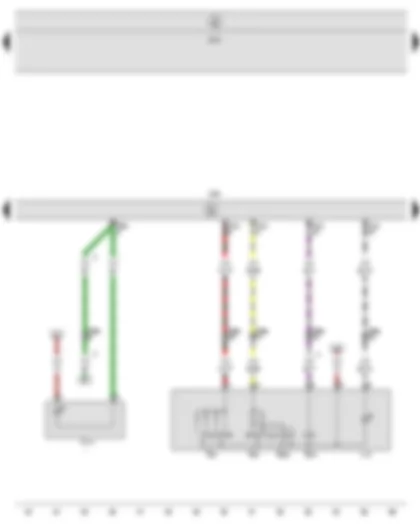 Электросхемa  SEAT ALTEA 2009 - Регулятор положения наружных зеркал - Клавиша включения обогрева наружных зеркал - Выключатель складывания зеркал - Блок управления двери водителя - Блок управления бортовой сети