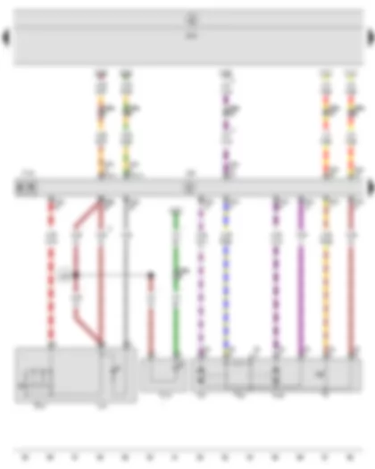 Электросхемa  SEAT ALTEA 2009 - Выключатель стеклоподъемника на двери переднего пассажира - Блок управления двери переднего пассажира - Блок управления бортовой сети - Электродвигатель стеклоподъемника двери переднего пассажира