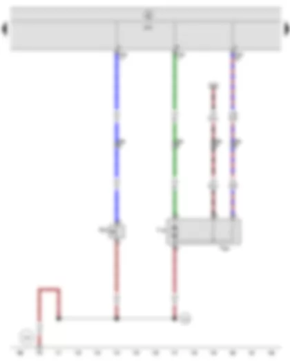 Электросхемa  SEAT ALTEA 2009 - Клавиша для отпирания в ручке двери багажного отсека - Привод замка крышки багажного отсека - Блок управления бортовой сети - Электродвигатель отпирания крышки багажного отсека