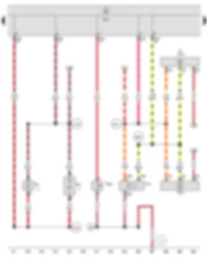 Электросхемa  SEAT ALTEA 2009 - Концевой выключатель капота - Датчик системы охраны салона - Звуковой сигнал противоугонной сигнализации - Блок управления бортовой сети