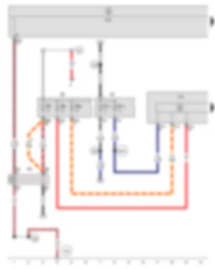 Wiring Diagram  SEAT ALTEA 2012 - ABS control unit - Onboard supply control unit - Terminal 15 voltage supply relay 2 - Fuse holder B - Fuse holder C