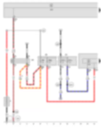 Wiring Diagram  SEAT ALTEA 2011 - ABS control unit - Onboard supply control unit - Terminal 15 voltage supply relay 2 - Fuse holder B - Fuse holder C