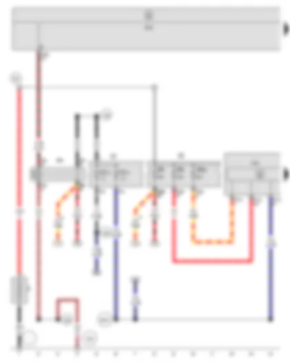 Wiring Diagram  SEAT ALTEA 2010 - ABS control unit - Onboard supply control unit - Terminal 15 voltage supply relay 2 - Fuse holder C