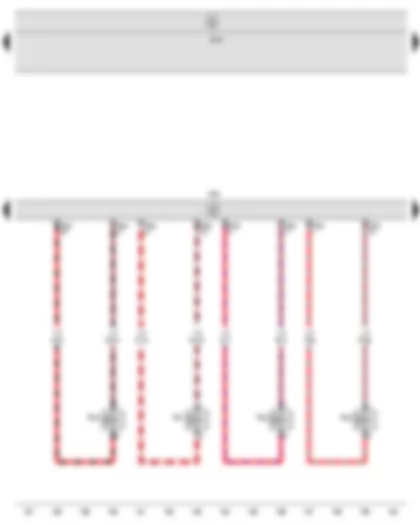 Wiring Diagram  SEAT ALTEA 2010 - Engine control unit - Injector - cylinder 1 - Injector - cylinder 2 - Injector - cylinder 3 - Injector - cylinder 4