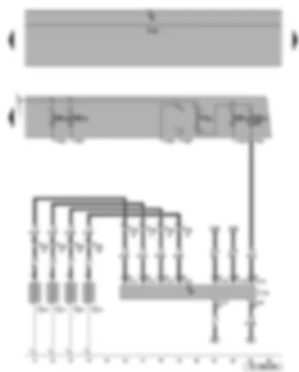 Wiring Diagram  SEAT ALTEA 2009 - Glow plugs - (engine) - push-in bridge - automatic glow period control unit