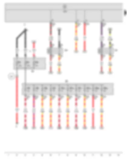 Wiring Diagram  SEAT ALTEA 2011 - X-contact relief relay - Terminal 15 voltage supply relay 2 - Fuse holder A - Fuse holder B