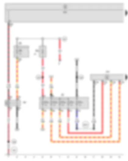 Wiring Diagram  SEAT ALTEA 2012 - Trailer detector control unit - Onboard supply control unit - Terminal 15 voltage supply relay 2 - Fuse 7 on fuse holder B