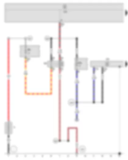 Wiring Diagram  SEAT ALTEA 2012 - Battery - Airbag control unit - Terminal 15 voltage supply relay 2