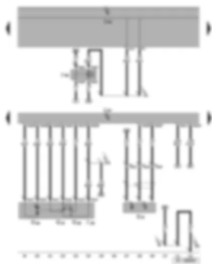 Wiring Diagram  SEAT ALTEA 2012 - Terminal 50 voltage supply relay - engine speed sender - 4HV control unit - throttle valve module