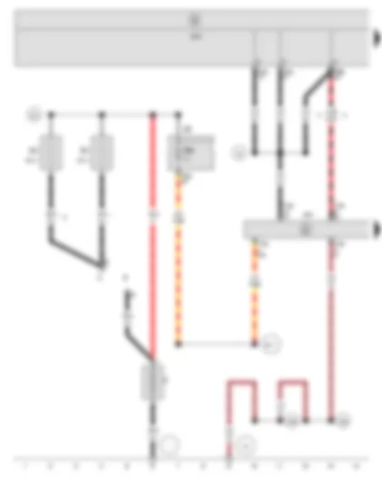 Wiring Diagram  SEAT ALTEA 2012 - Battery - Steering column electronics control unit - Fuse holder B