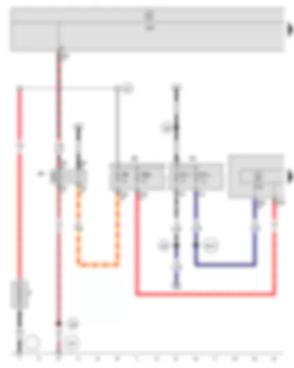 Wiring Diagram  SEAT ALTEA 2012 - ABS control unit - Onboard supply control unit - Terminal 15 voltage supply relay 2 - Fuse holder B - Fuse holder C