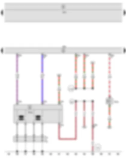 Wiring Diagram  SEAT ALTEA 2014 - Onboard supply control unit - Engine control unit - Ignition transformer - Fuel pressure regulating valve - Spark plug connector - Spark plugs