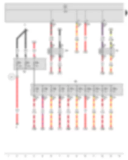 Wiring Diagram  SEAT ALTEA 2009 - X-contact relief relay - Onboard supply control unit - Terminal 15 voltage supply relay 2 - Fuse holder A - Fuse holder B