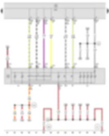 Wiring Diagram  SEAT ALTEA 2009 - Light switch - Fog light switch - Rear fog light switch - Onboard supply control unit