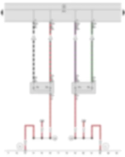 Wiring Diagram  SEAT ALTEA 2009 - Onboard supply control unit - Rear left turn signal bulb - Rear right turn signal bulb - Left brake light bulb - Right brake light bulb