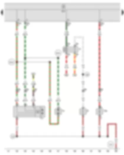 Wiring Diagram  SEAT ALTEA 2009 - Heated rear window relay - Onboard supply control unit - Additional brake light bulb - Washer pump - Rear window wiper motor - Heated rear window