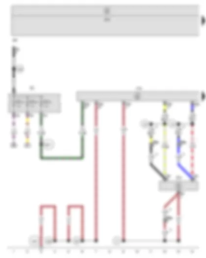 Wiring Diagram  SEAT ALTEA 2012 - Rear left vehicle level sender - Onboard supply control unit - Control unit for cornering light and headlight range control - Fuse holder C