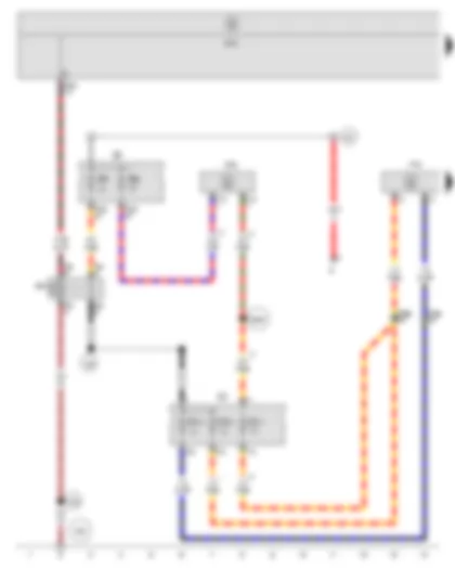 Wiring Diagram  SEAT ALTEA 2012 - Onboard supply control unit - Voltage stabiliser - Terminal 15 voltage supply relay 2 - Roof display unit - Fuse holder B - Fuse holder C