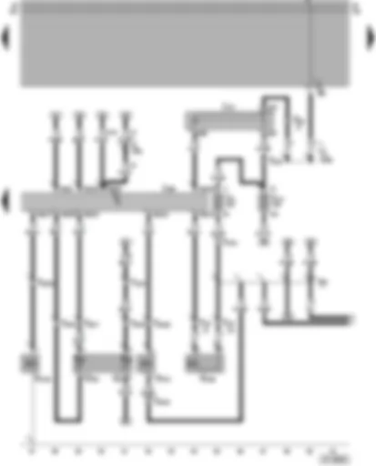 Wiring Diagram  SEAT AROSA 1998 - Diesel direct injection system control unit - engine and coolant temperature sender - fuel cut-off valve - voltage supply relay - commencement of injection valve - throttle butterfly valve