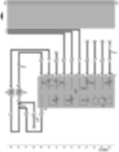Wiring Diagram  SEAT AROSA 1998 - Dash panel insert - fuel level gauge - coolant shortage and coolant temperature display - oil pressure warning - odometer - coolant shortage display sender - fuel level gauge sender
