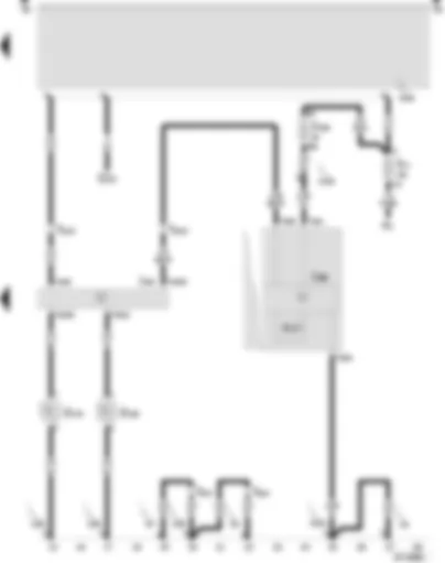 Wiring Diagram  SEAT AROSA 1999 - Control unit for Airbag - control unit with display unit in dash panel insert - side airbag crash sensor - driver