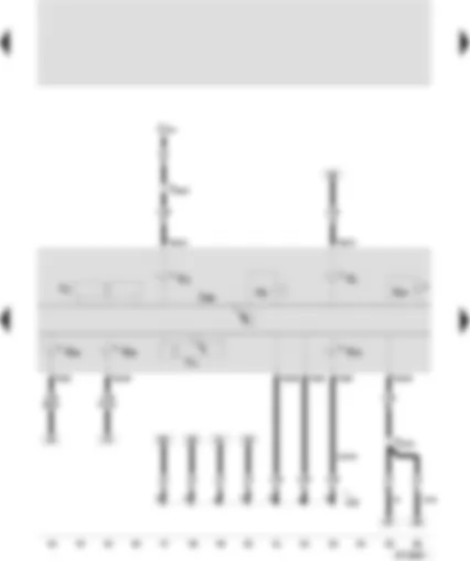 Wiring Diagram  SEAT AROSA 2001 - Control unit with warning lamps on the instrument panel - headlights warning lamp - alternator warning lamp - airbag warning lamp - ABS warning lamp - left-hand side flasher warning lamp - digital clock - odometer