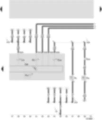 Wiring Diagram  SEAT AROSA 2001 - Control unit with warning lamps on the instrument panel - handbrake control switch - brake fluid level switch - sidelights warning lamp - brake system warning lamp - digital display illumination