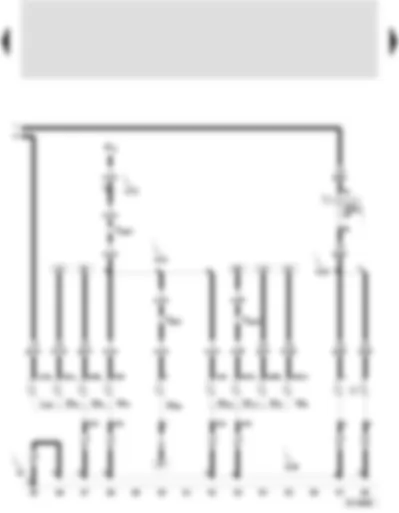 Wiring Diagram  SEAT AROSA 2001 - Rear right-hand light bulb - rear left-hand light bulb - rear left-hand flasher bulb - left-hand brake light bulb - right-hand brake light bulb - right-hand reversing light bulb - high brake light bulb - rear anti-fog light bulb - number plate light