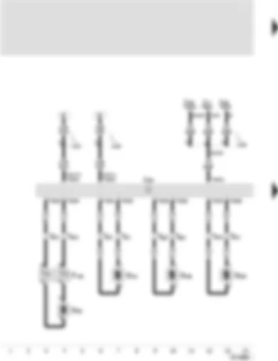 Wiring Diagram  SEAT AROSA 2001 - Airbag control unit - coil spring for airbag - return spring with slip ring - airbag igniter - driver side - airbag igniter 1 - passenger side - side airbag igniter - driver side - side airbag igniter - passenger side