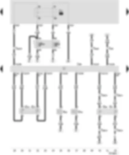Wiring Diagram  SEAT AROSA 2001 - Direct injection diesel control unit - fuel pump relay - coolant temperature sender - intake manifold pressure sender - intake air temperature sender - supercharging pressure limiter electro-valve