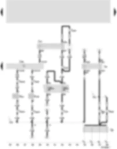 Wiring Diagram  SEAT AROSA 2001 - Diesel direct injection control unit - terminal 30 voltage supply relay - glow plugs relay - commencement of injection valve - throttle valve - glow plugs (engine)
