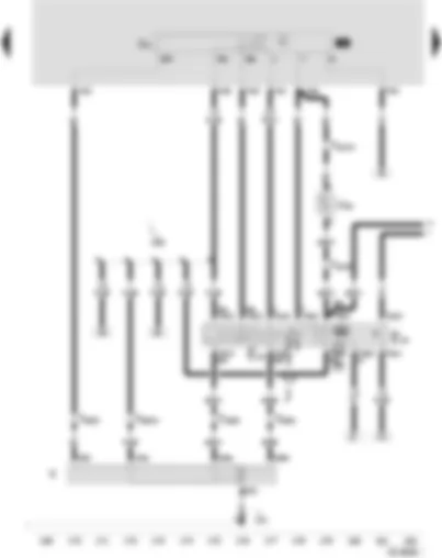 Wiring Diagram  SEAT AROSA 2002 - Automatic intermittent wash/wipe relay - intermittent wiper switch - rear wiper switch - windscreen wiper motor - windscreen and rear window washer pump