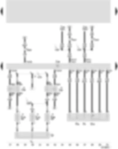 Wiring Diagram  SEAT AROSA 2001 - Diesel direct injection system control unit - high and low heat output relay - idling switch - accelerator pedal position sender - coolant heating elements