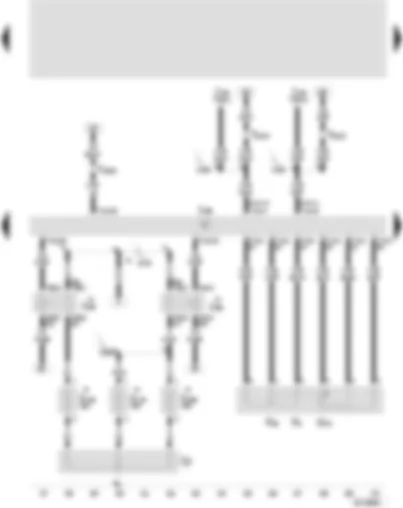 Wiring Diagram  SEAT AROSA 2003 - Diesel direct injection system control unit - high and low heat output relay - idling switch - accelerator pedal position sender - coolant heating elements