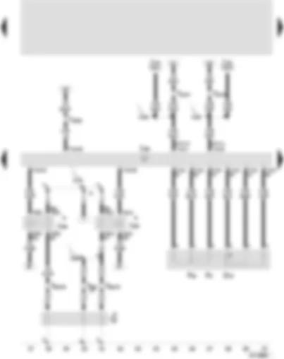 Wiring Diagram  SEAT AROSA 2003 - Diesel direct injection system control unit - high and low heat output relay - idling switch - accelerator pedal position sender - coolant heating elements