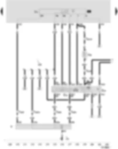 Wiring Diagram  SEAT AROSA 2004 - Automatic intermittent wash/wipe relay - intermittent wiper switch - rear wiper switch - windscreen wiper motor - windscreen and rear window washer pump