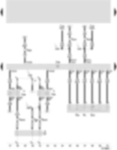 Wiring Diagram  SEAT AROSA 2001 - Diesel direct injection system control unit - low heat output relay - high heat output relay - kick-down switch - idling switch - accelerator pedal position sender - coolant heating elements