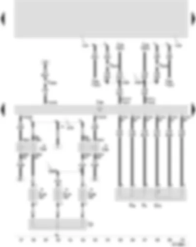 Wiring Diagram  SEAT AROSA 2004 - Diesel direct injection system control unit - high and low heat output relay - idling switch - accelerator pedal position sender - coolant heating elements