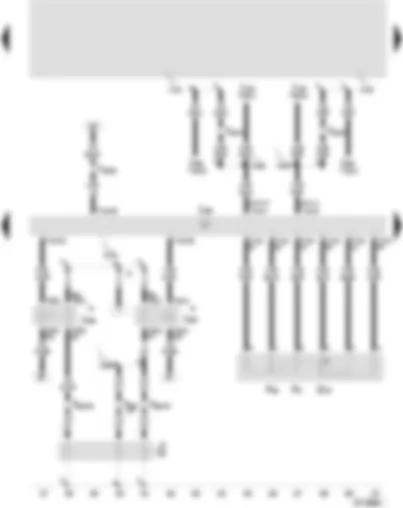 Wiring Diagram  SEAT AROSA 2004 - Diesel direct injection system control unit - high and low heat output relay - idling switch - accelerator pedal position sender - coolant heating elements