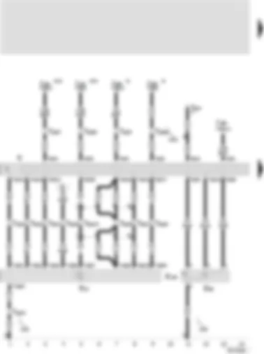 Wiring Diagram  SEAT CORDOBA 2001 - Radio - call-up button for multifunction indicator - memory switch for multifunction indicator - CD changer