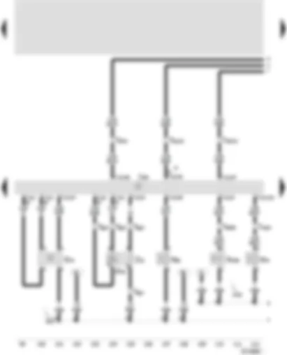 Wiring Diagram  SEAT CORDOBA 2001 - Control unit for Motronic - air volume meter - lambda probe - supercharging pressure limiter solenoid valve - air recirculation valve for turbocompressor