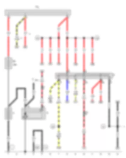 Wiring Diagram  SEAT EXEO 2009 - Battery - Starter - Alternator - Ignition/starter switch - Terminal 30 wiring junction