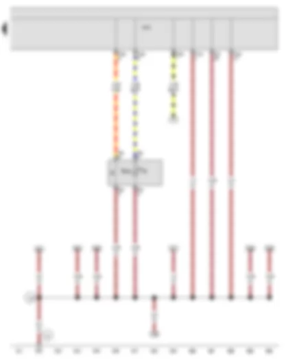 Wiring Diagram  SEAT EXEO 2009 - Hazard warning lights button - Onboard supply control unit - Indicator lamp for hazard warning light