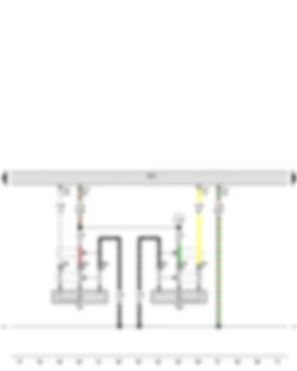 Wiring Diagram  SEAT EXEO 2009 - Knock sensor 1 - Knock sensor 2 - Engine control unit