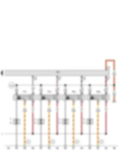 Wiring Diagram  SEAT EXEO 2009 - Engine control unit - Ignition coil 1 with output stage - Ignition coil 2 with output stage - Ignition coil 3 with output stage - Ignition coil 4 with output stage