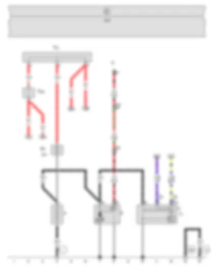 Wiring Diagram  SEAT EXEO 2009 - Battery - Starter - Alternator - Voltage regulator - Fuse 1 in fuse holder A - Terminal 30 wiring junction - Terminal 30 wiring junction 2